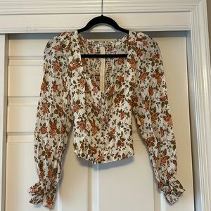 Long Sleeve Floral Reformation Top (Reformation Chase Top)